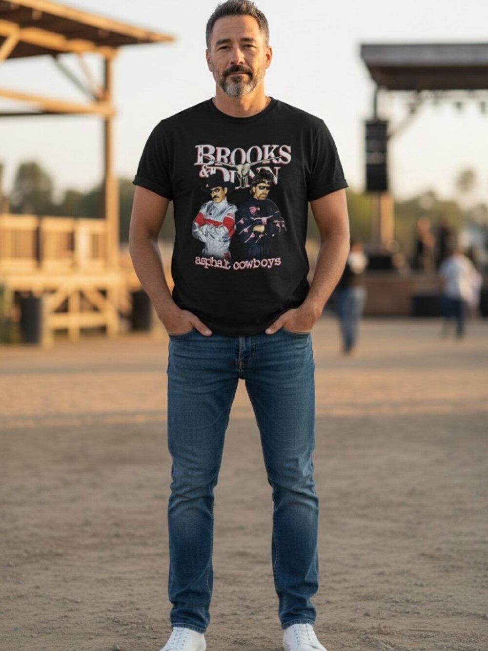 Brooks & Dunn Asphalt Cowboys XL Men Tulsa Tees Country Metal Western Mexico Vtg